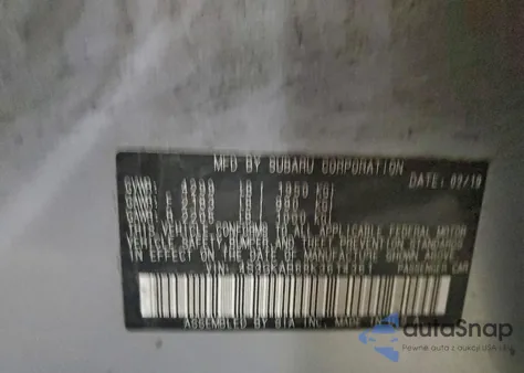 2019 Subaru Impreza из США, поврежденный, VIN 4S3GKAB68K3614361